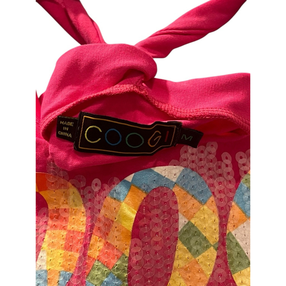 COOGI Vintage Y2K Sequins Short Sleeve Cotton Embroidered Shirt Size Medium Pink - Picture 6 of 6